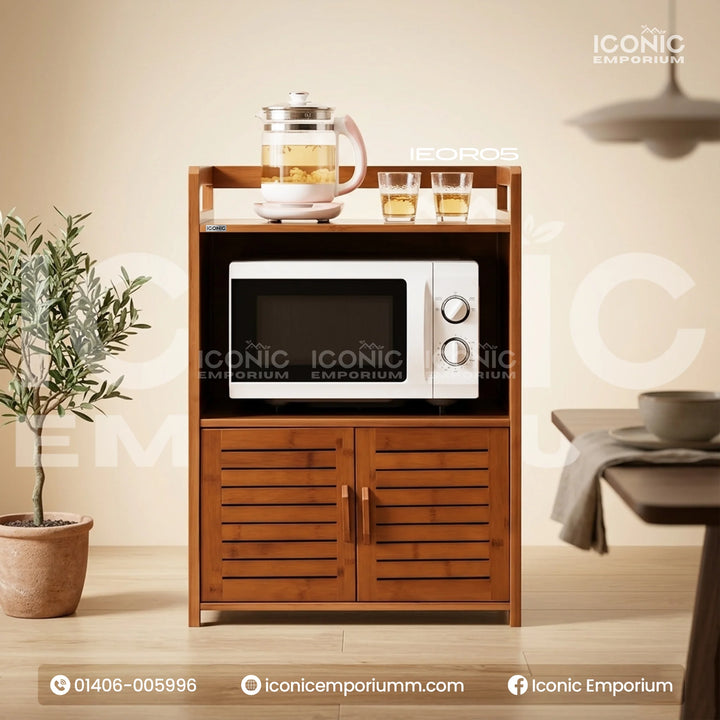 Smart Oven Holder।Sleek Wooden Rack for Modern Interiors-IEOR05
