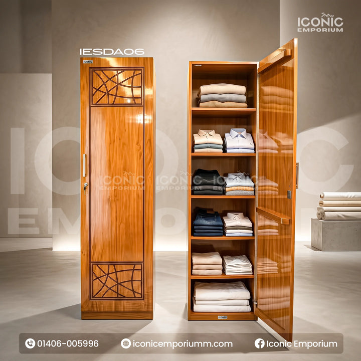 Wooden One Door Almira। Durable Craftmanship-IESDA-06