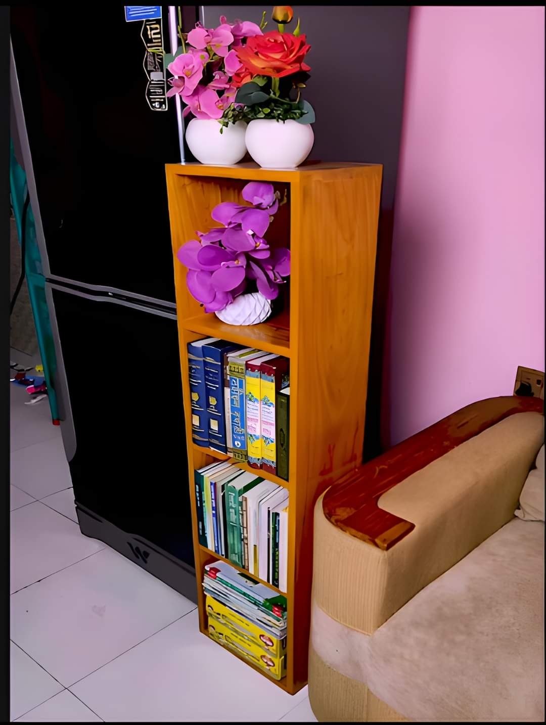 Bookshelf Vertical For Wall Tall Book Shelf 4 Tier Thin