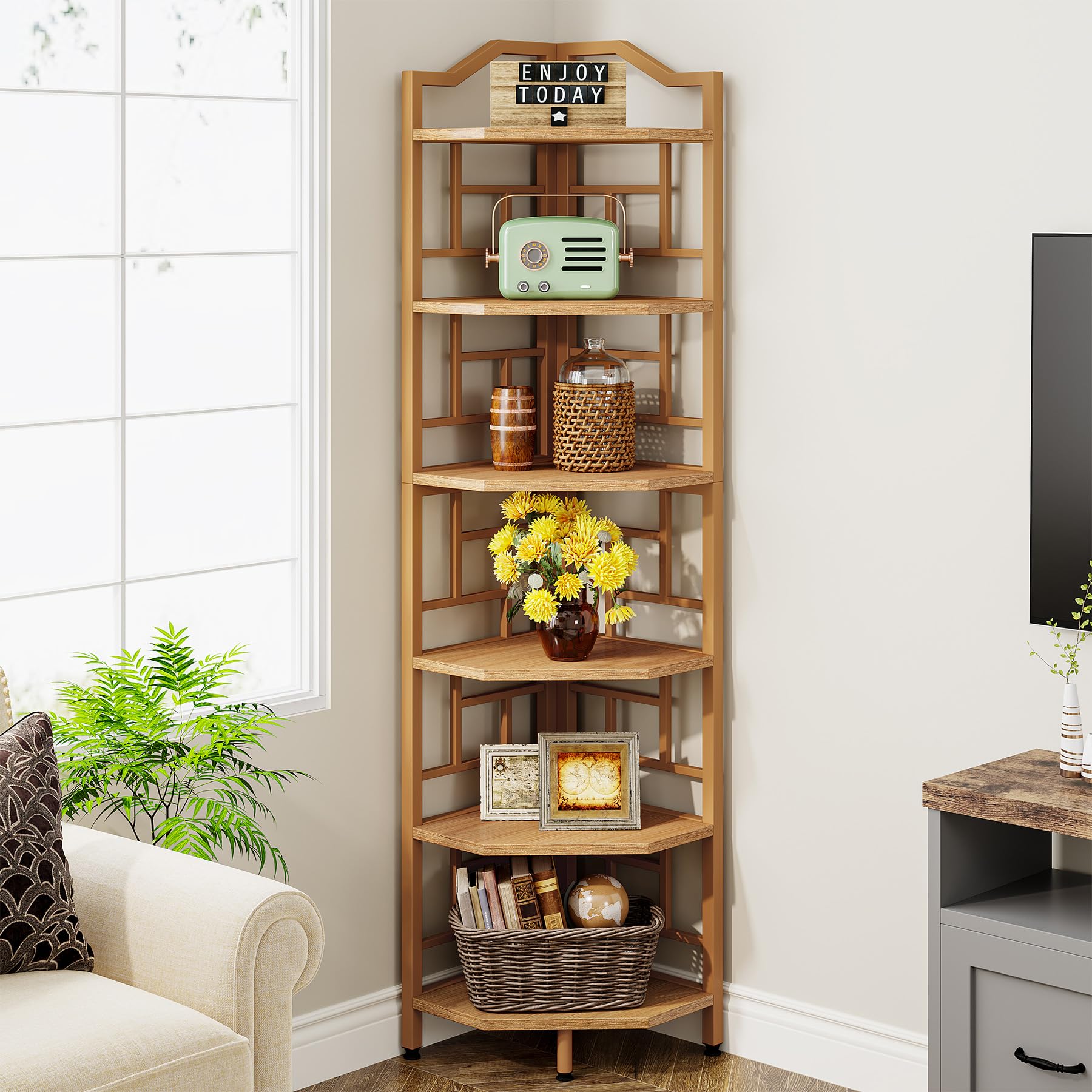 Unique Wooden Corner Shelf