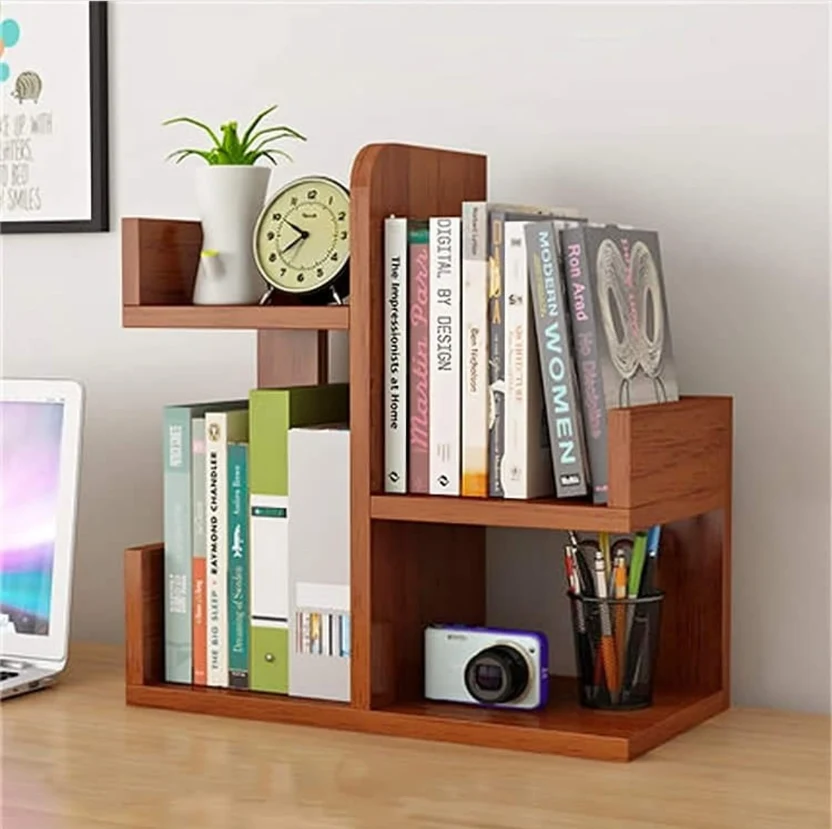 Wooden L-Shape Mini Book Shelf For Office/ Home