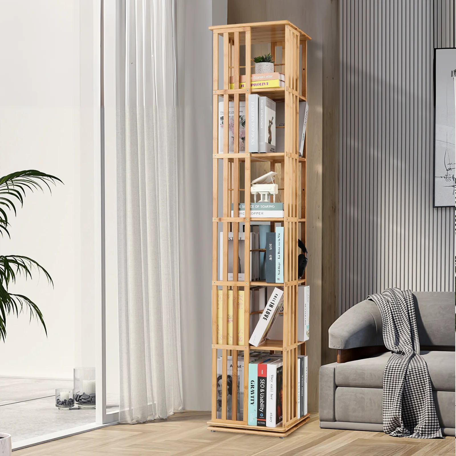 360° Rotating Bookshelf