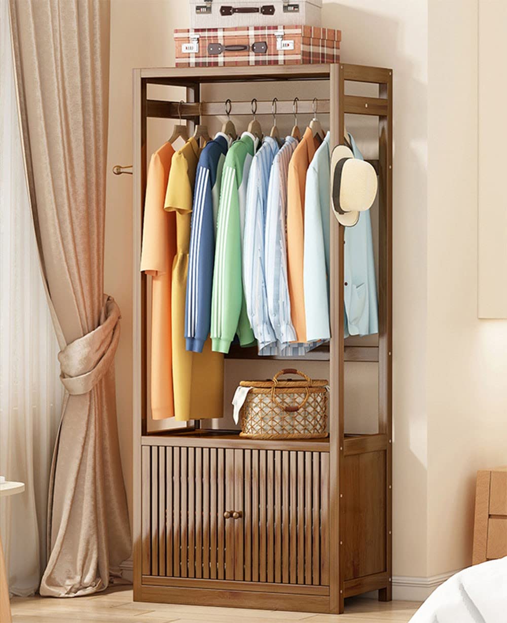Premium Wooden Cloth Stand with Door Storage Space
